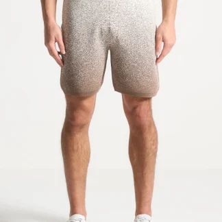 Ombré Knit Shorts - Taupe/White