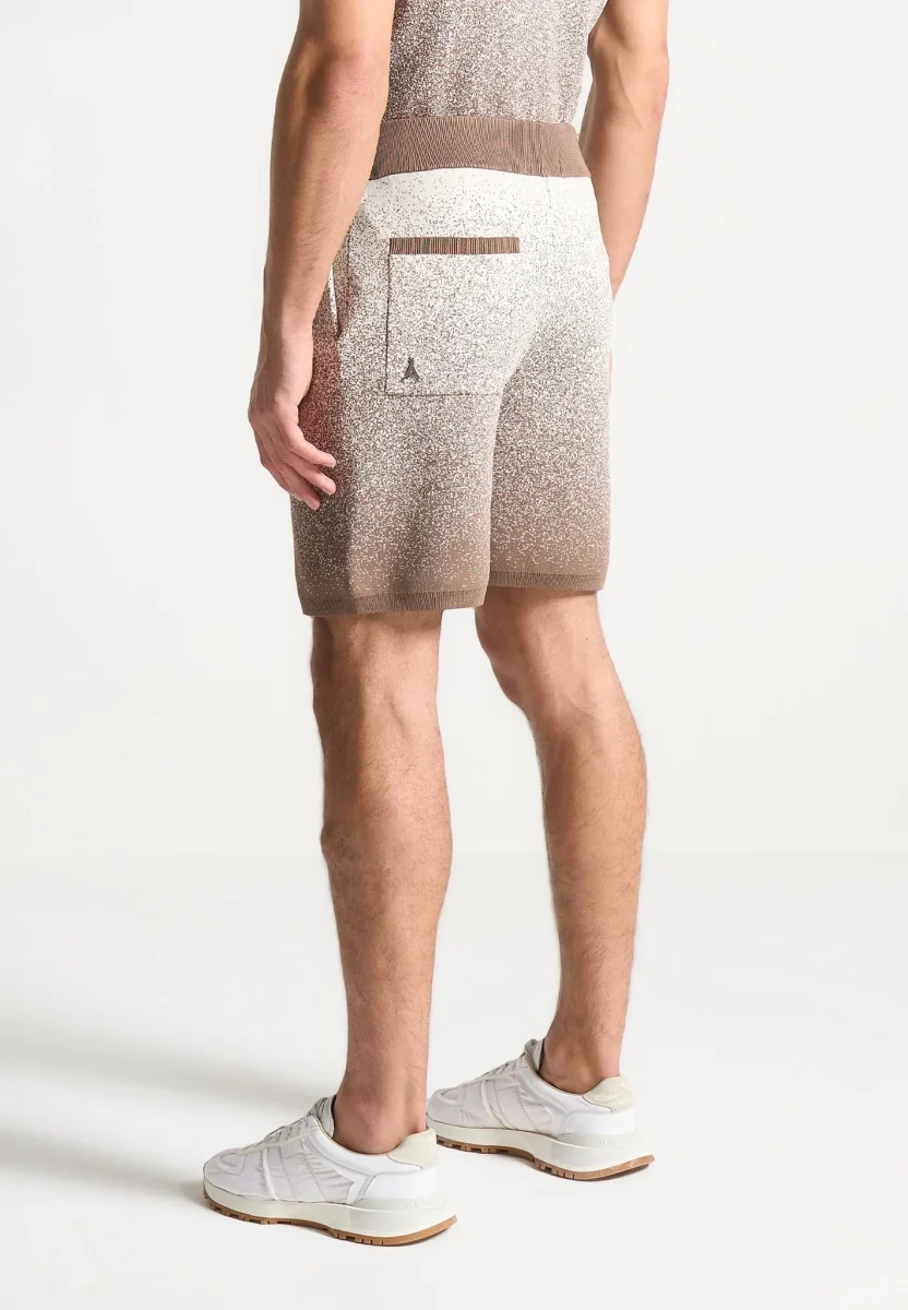 Ombré Knit Shorts - Taupe/White - Image 6