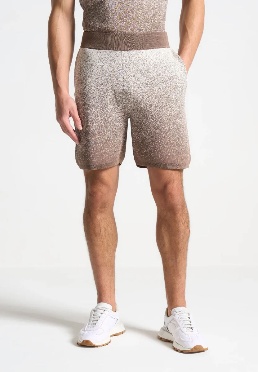 Ombré Knit Shorts - Taupe/White - Image 7