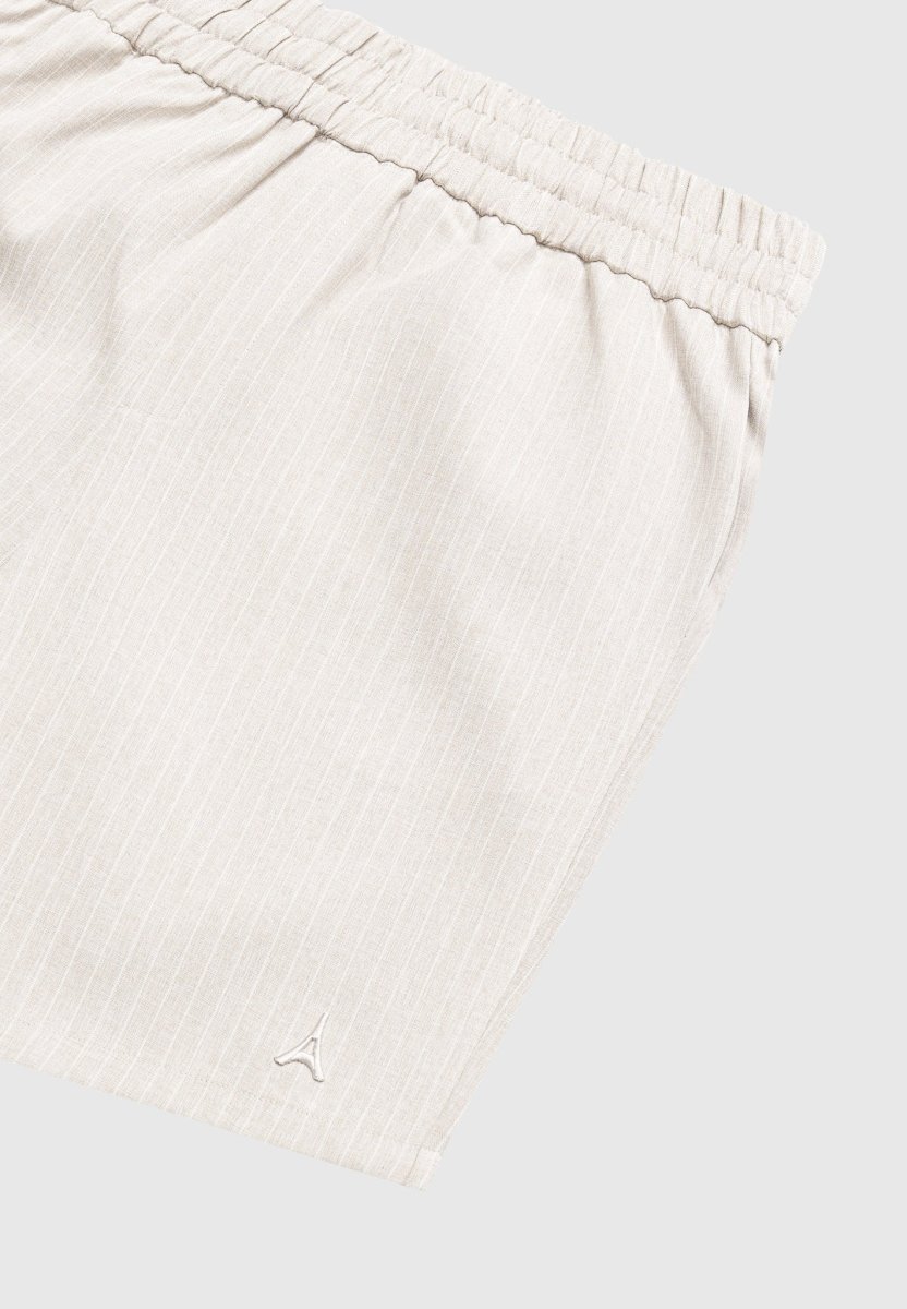 Pinstripe Shorts - Beige - Image 7