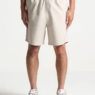 Pinstripe Shorts - Beige