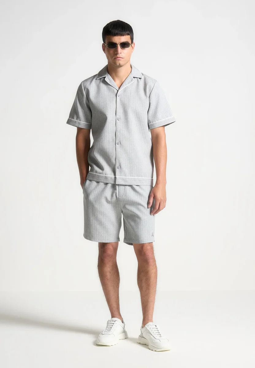 Pinstripe Shorts - Grey - Image 3