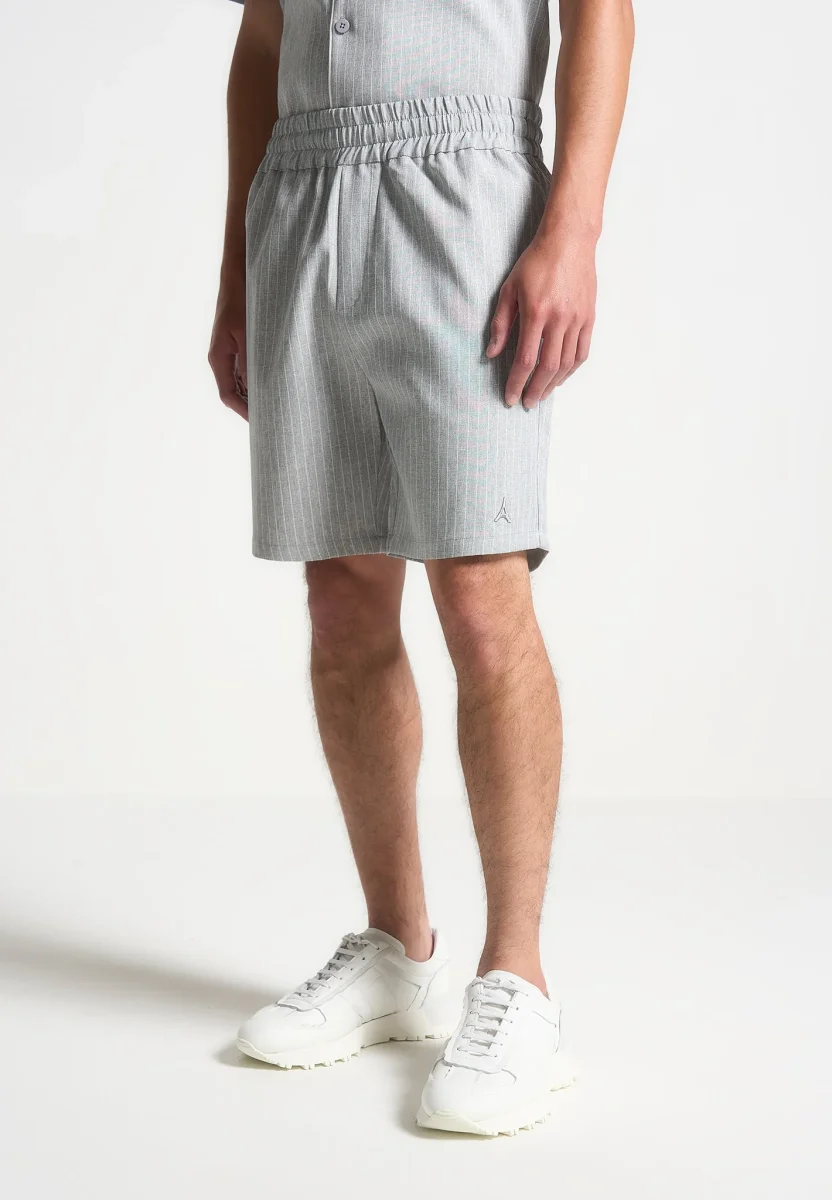 Pinstripe Shorts - Grey - Image 6