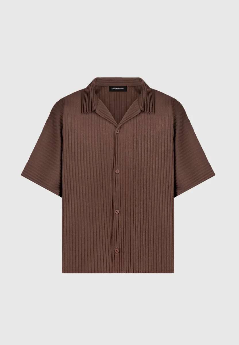 Pascal - Pleated Shirt - Brown - Image 4