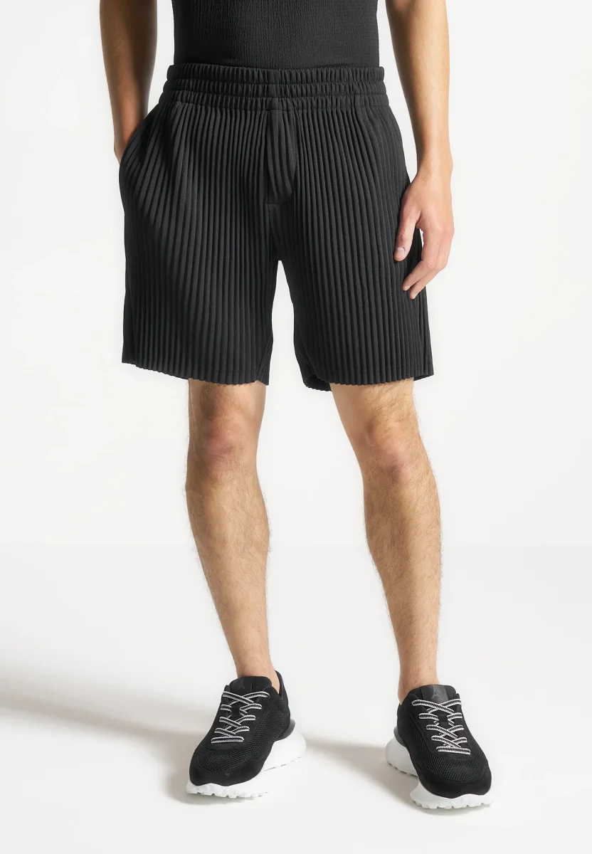 Pleated Shorts - Black - Image 6