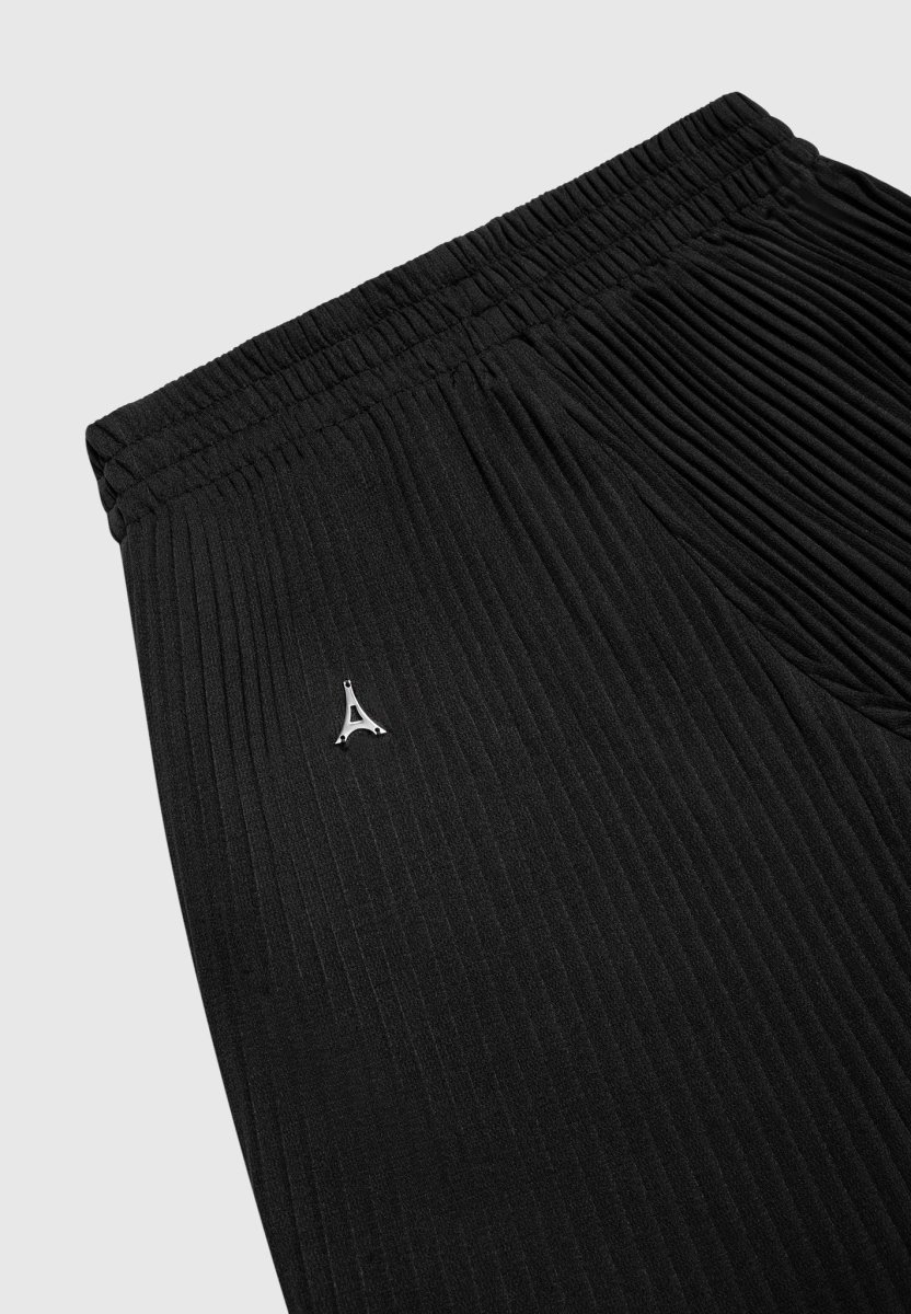 Pleated Shorts - Black - Image 7