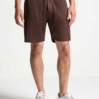 Pleated Shorts - Brown