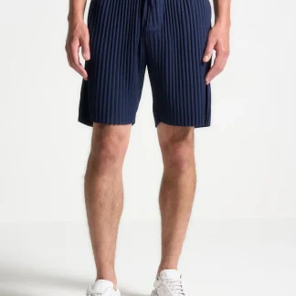 Pleated Shorts - Navy