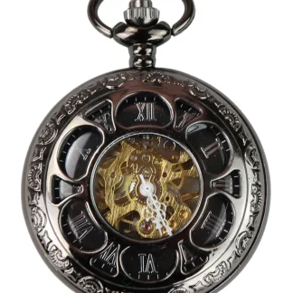 Relógio de bolso mecânico vintage preto