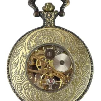 Relógio de bolso mecânico automático vintage cor dourada