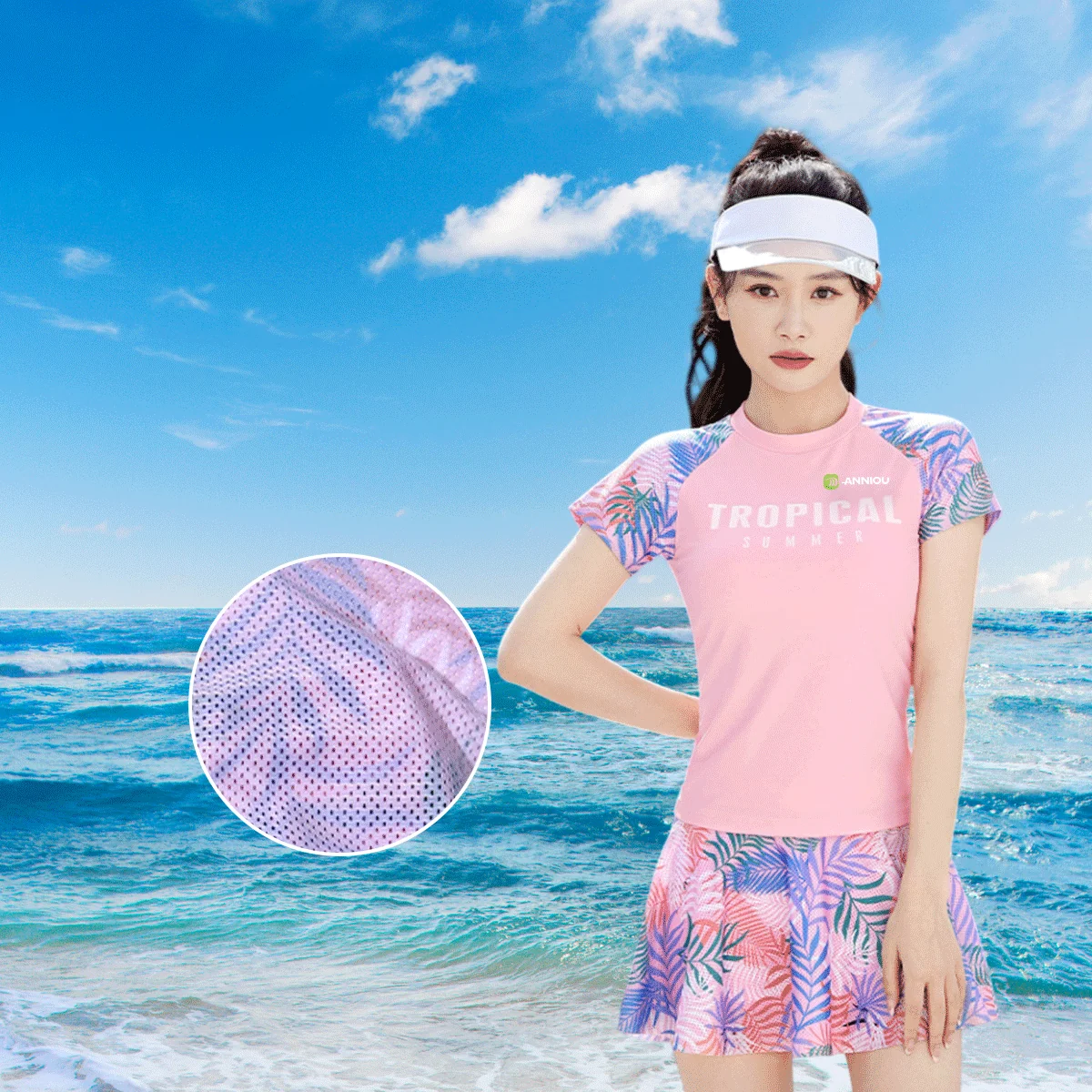 Printed Two-Piece Swim Skirt Set - Image 5