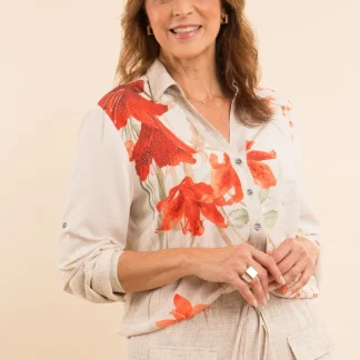 Camisa Floral Linho