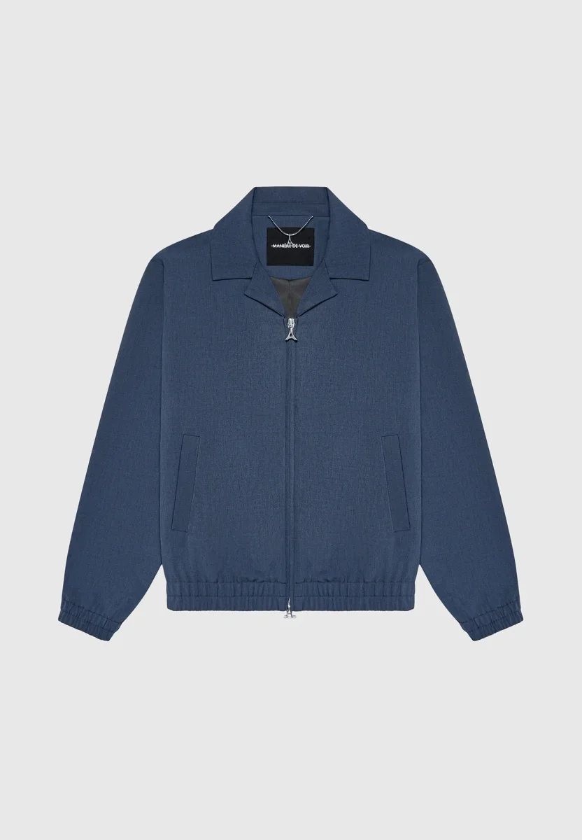 Revere Collar Jacket - Blue - Image 4