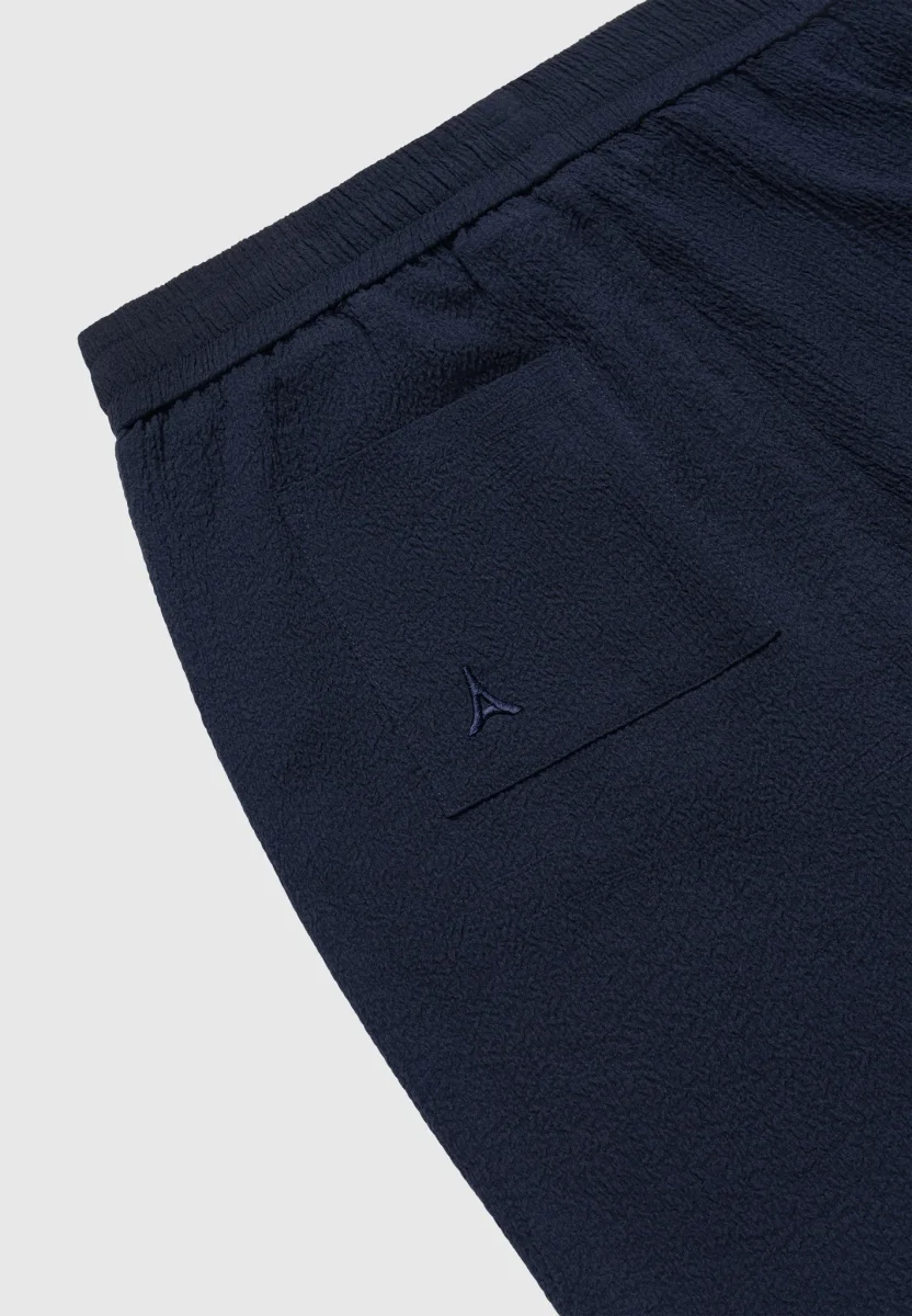Seersucker Shorts - Navy - Image 7