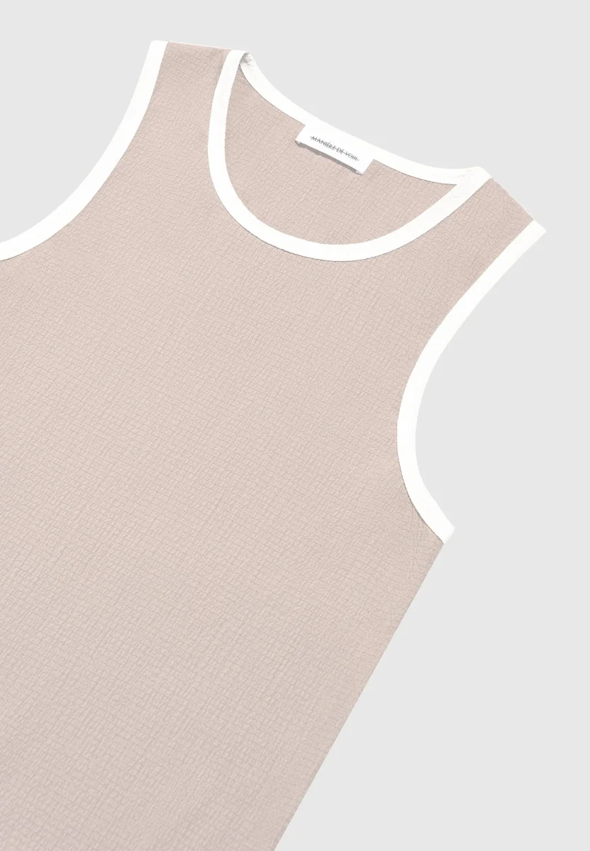 Seersucker Vest - Beige/White - Image 6