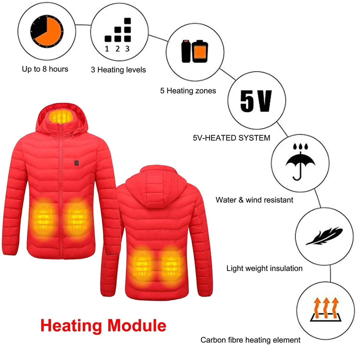 Single Button Heated Down Jacket - Image 6