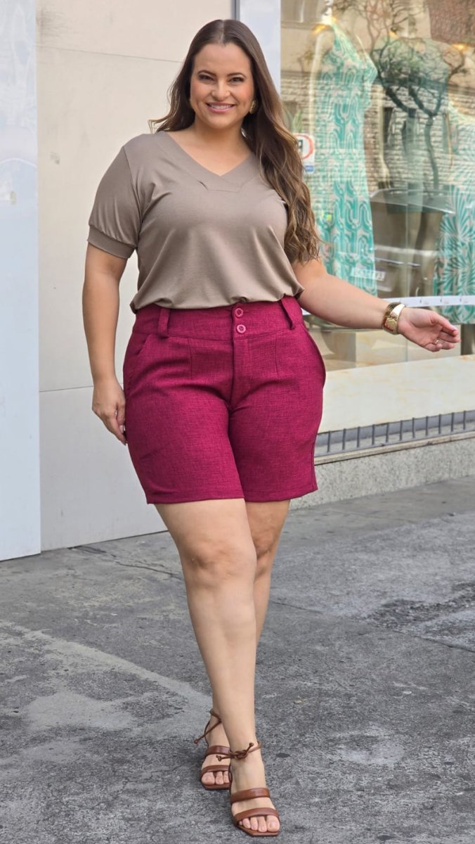T-Shirt Plus Size Decote V - Image 3
