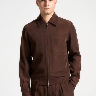 Twill Tailored Jacket - Brown