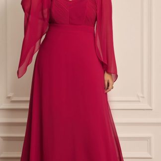 Vestido de Festa Plus Size Busto Plissado