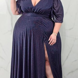 Vestido de Festa Plus Size Longo com Brilho