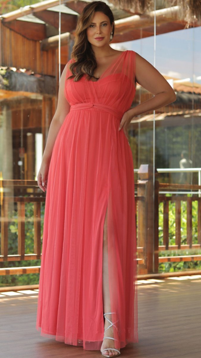 Vestido Festa Plus Size Tule com Corpete - Image 6