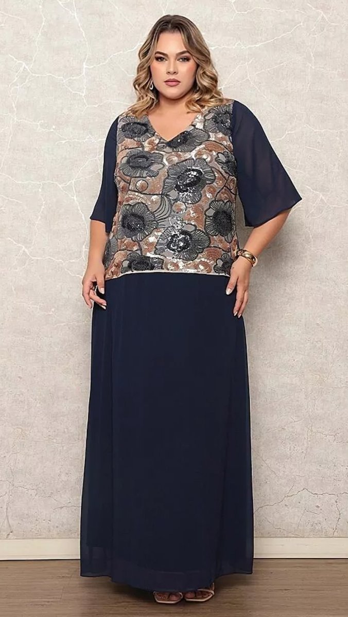 Vestido Plus Size de Festa Renda Bordada - Image 2