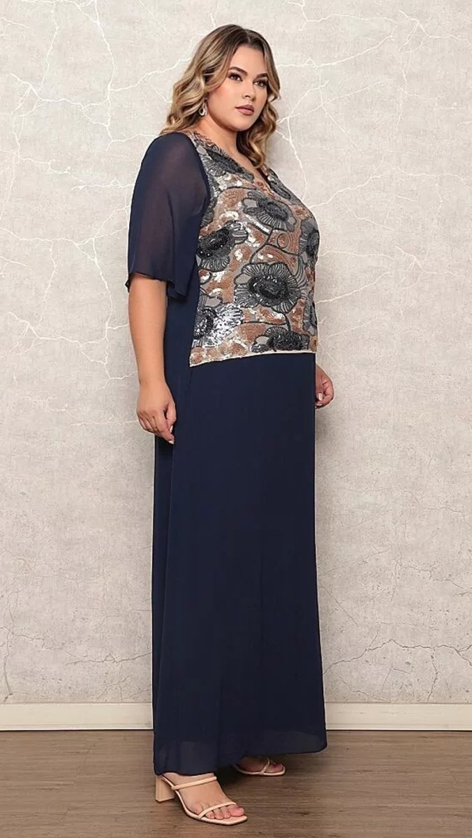 Vestido Plus Size de Festa Renda Bordada - Image 3