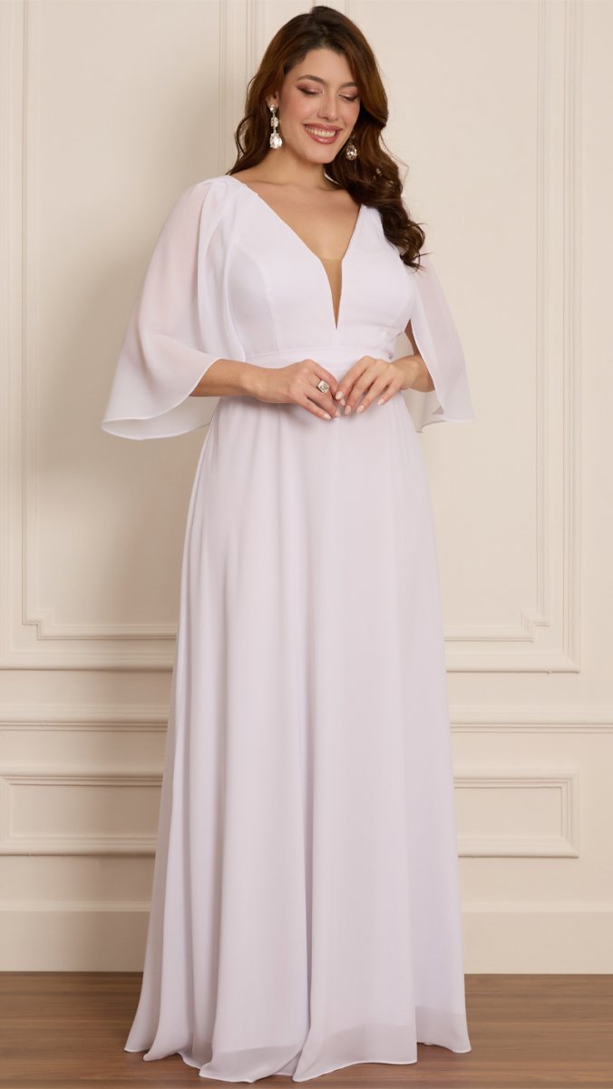 Vestido Plus Size Madrinhas com Capa Drapeada - Image 6