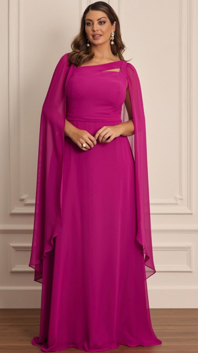 Vestido Plus Size Madrinhas Manga Capa Longa - Image 2