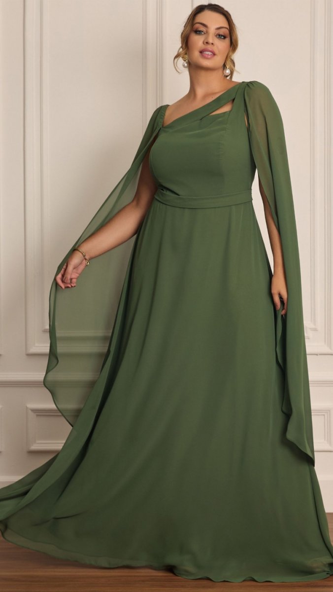 Vestido Plus Size Madrinhas Manga Capa Longa - Image 6