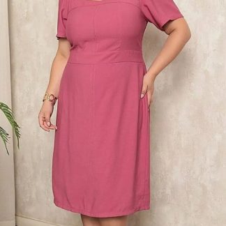 Vestido Plus Size Midi Costas Lastex