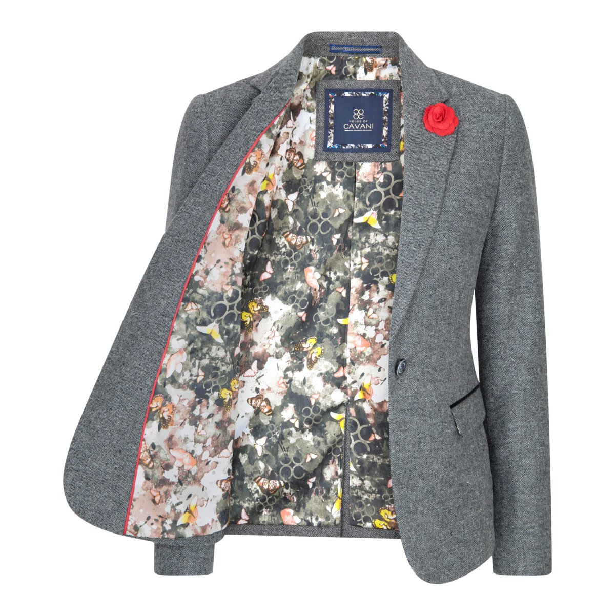 Blazer cinza feminino de corte ajustado - Image 4