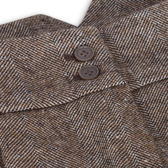 Calças femininas de tweed vintage dos anos 1920, modelo Blinders, em tons de marrom claro com estampa espinha de peixe e corte ajustado. - Image 4