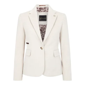 WSN15 - Blazer feminino em tweed de lã creme