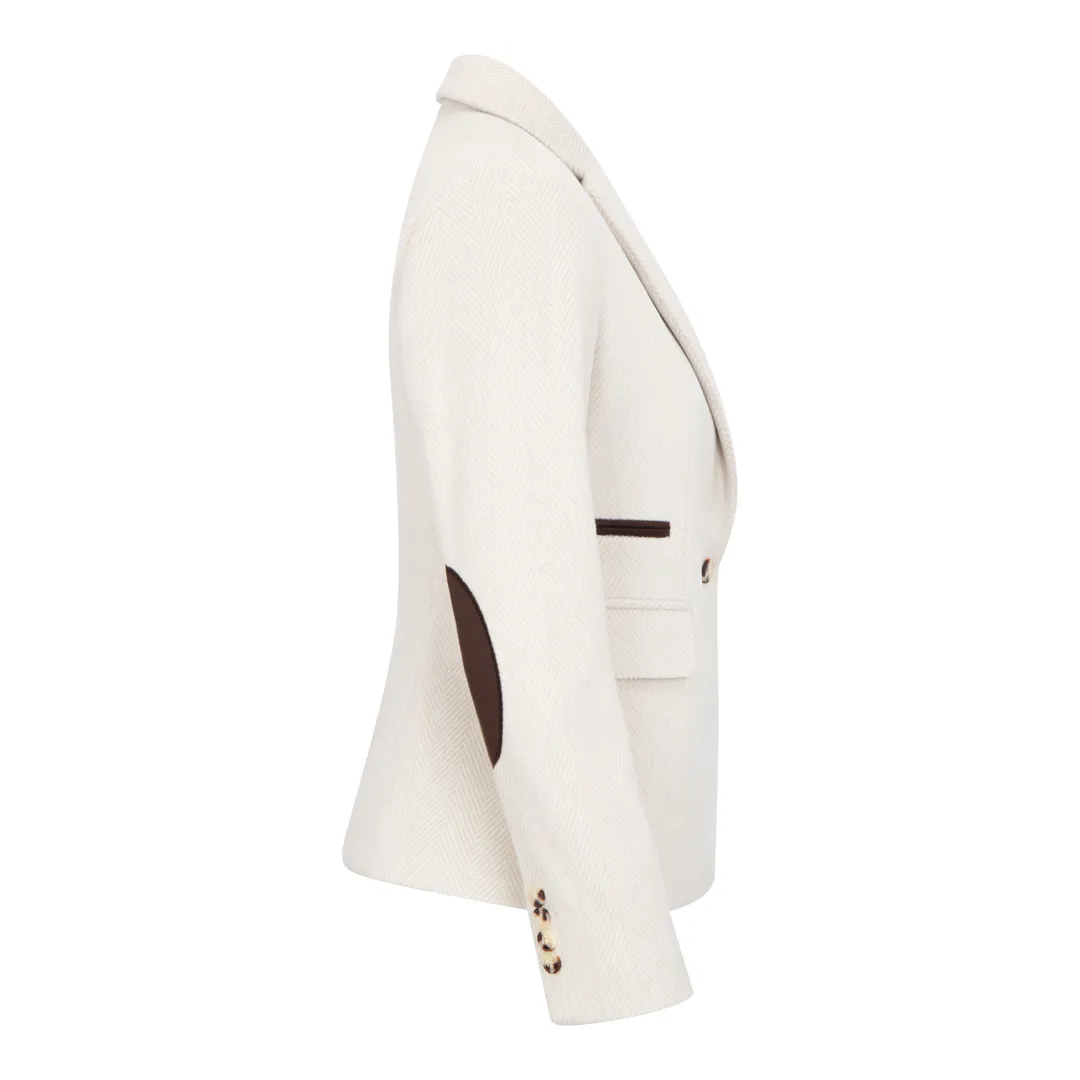 WSN15 - Blazer feminino em tweed de lã creme - Image 6